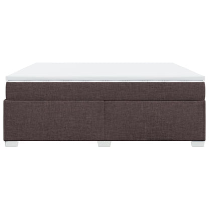 Boxspring met matras stof donkerbruin 200x200 cm