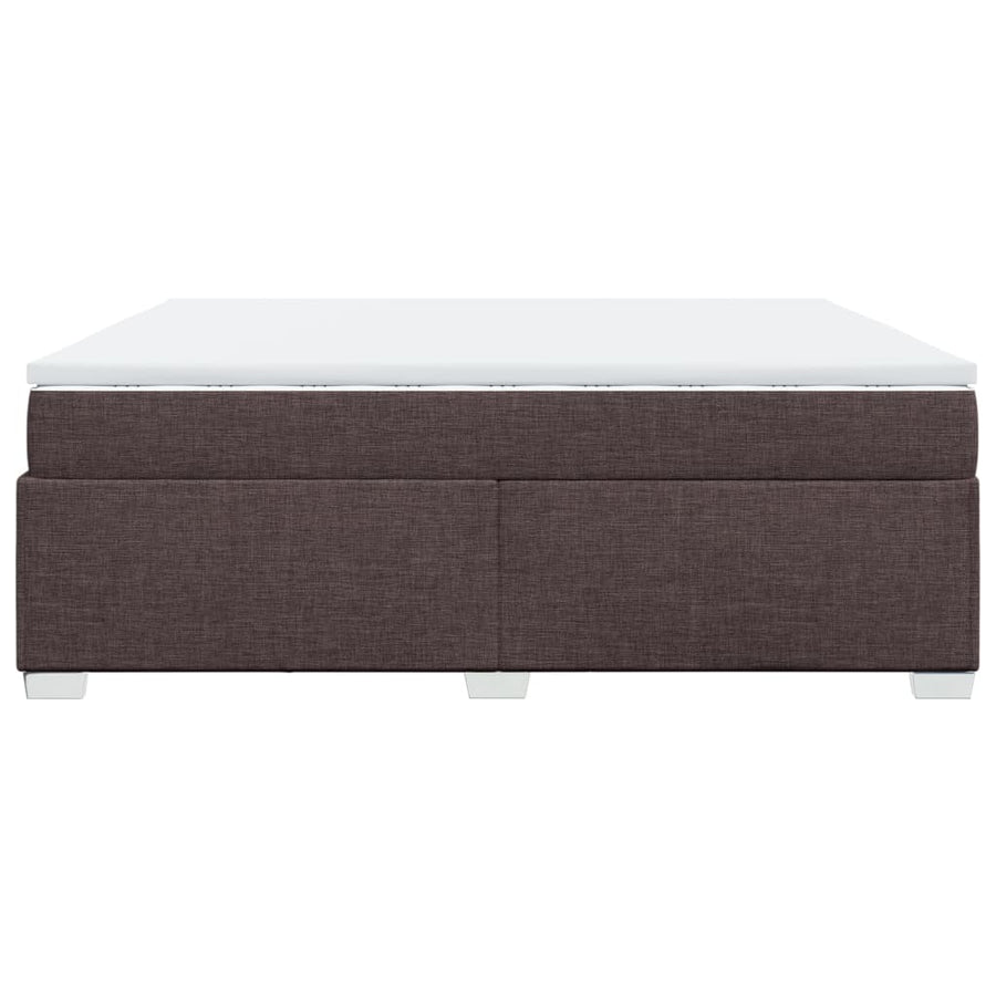 Boxspring met matras stof donkerbruin 200x200 cm