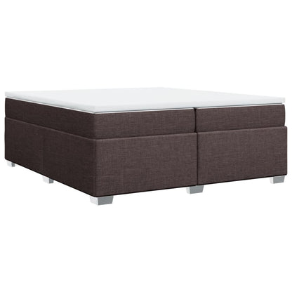 Boxspring met matras stof donkerbruin 200x200 cm
