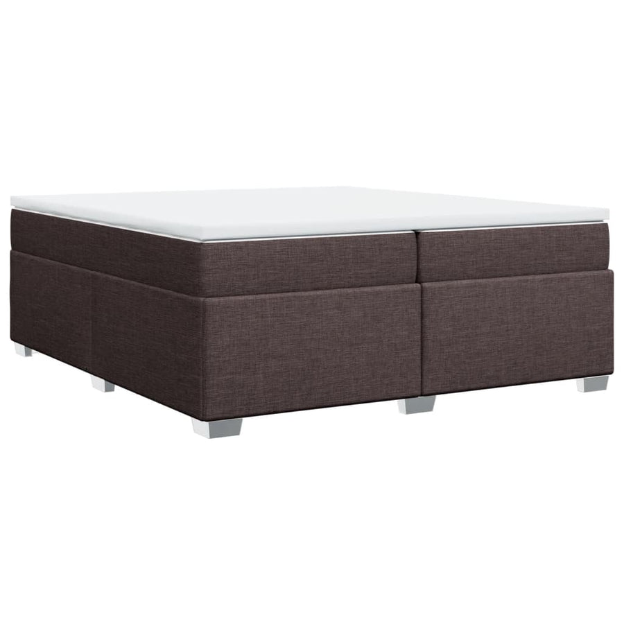 Boxspring met matras stof donkerbruin 200x200 cm