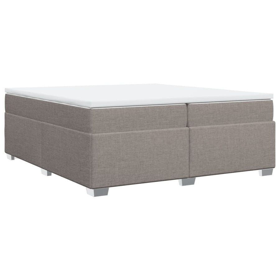 Boxspring met matras stof taupe 200x200 cm