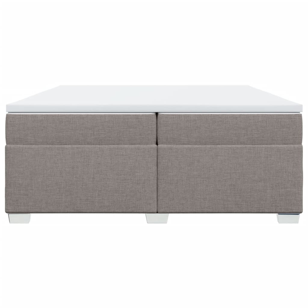 Boxspring met matras stof taupe 200x200 cm