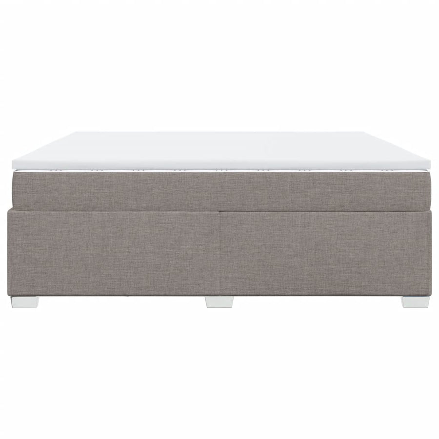 Boxspring met matras stof taupe 200x200 cm