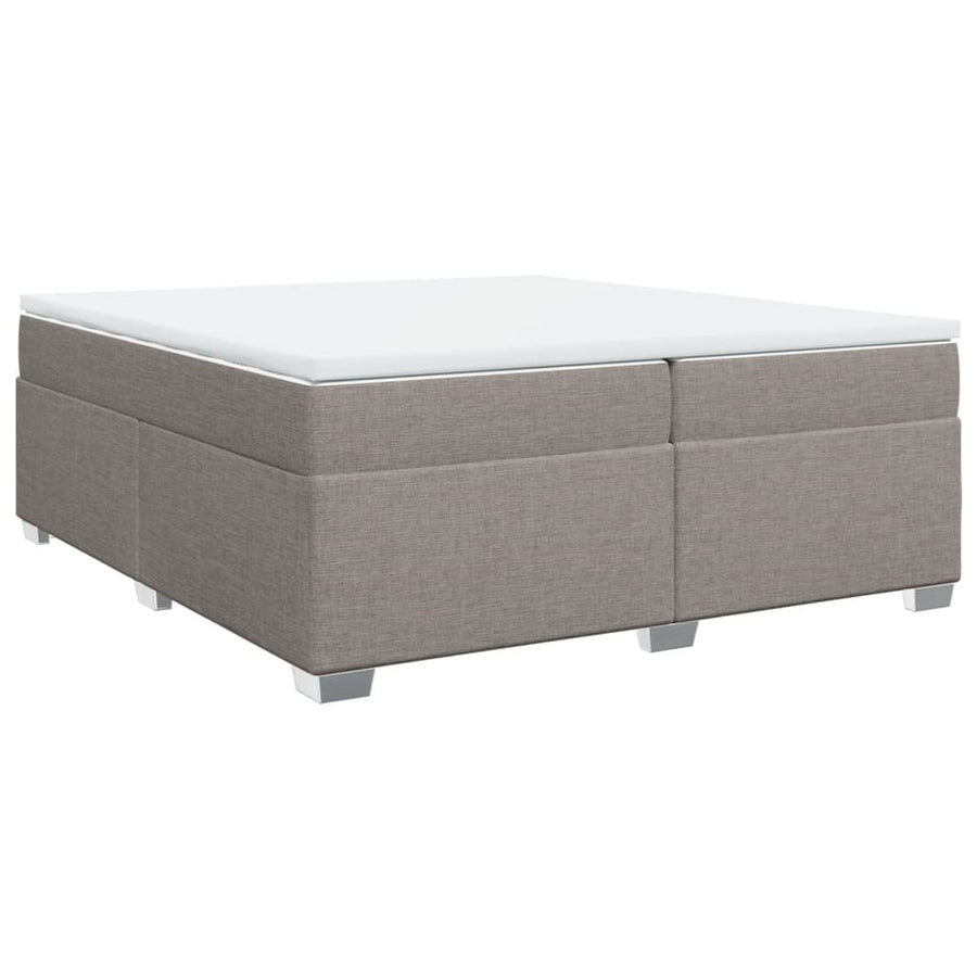 Boxspring met matras stof taupe 200x200 cm