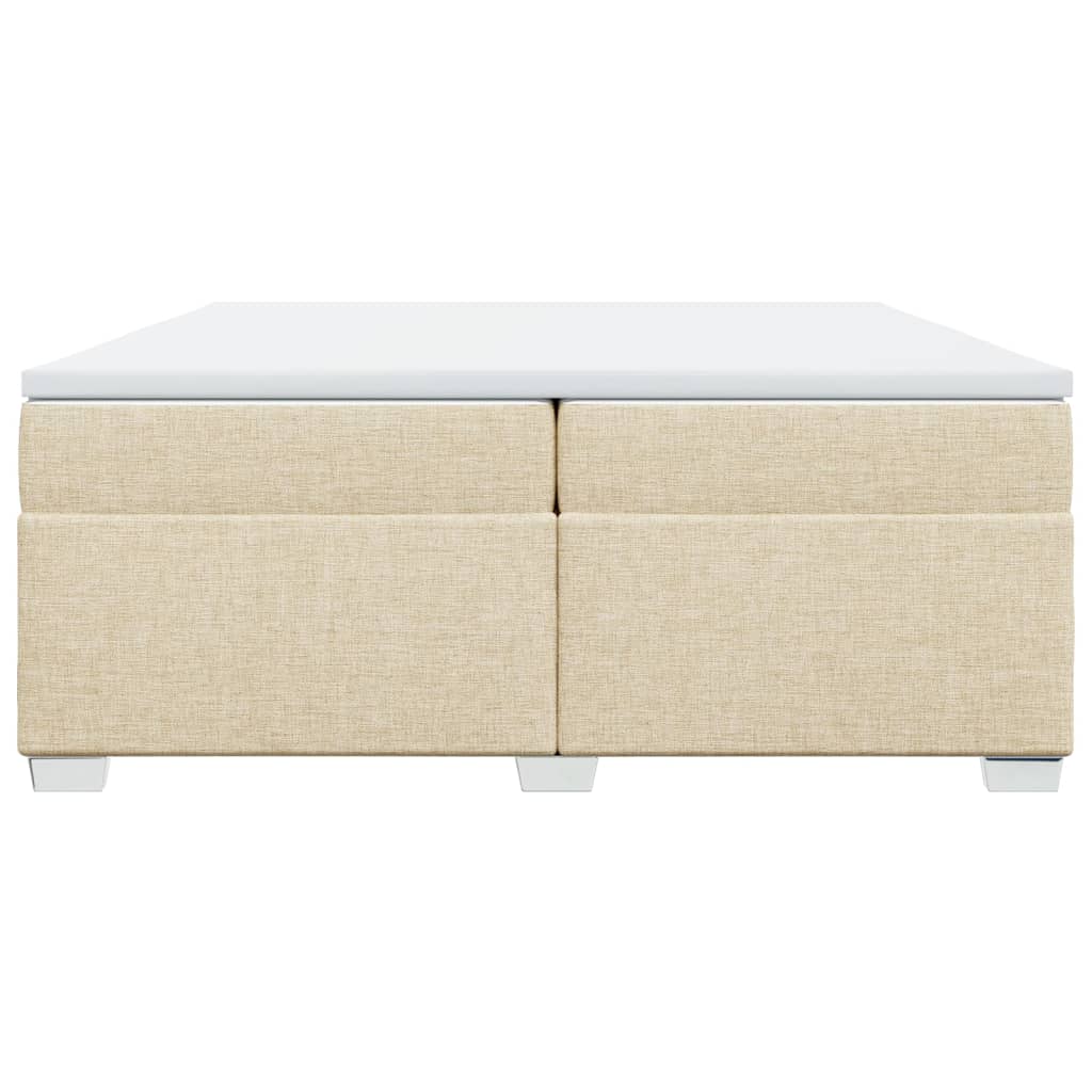 Boxspring met matras stof crèmekleurig 200x200 cm
