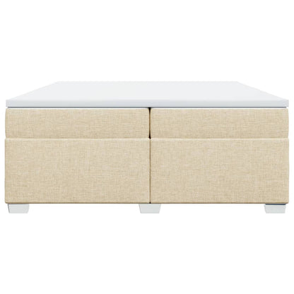 Boxspring met matras stof crèmekleurig 200x200 cm
