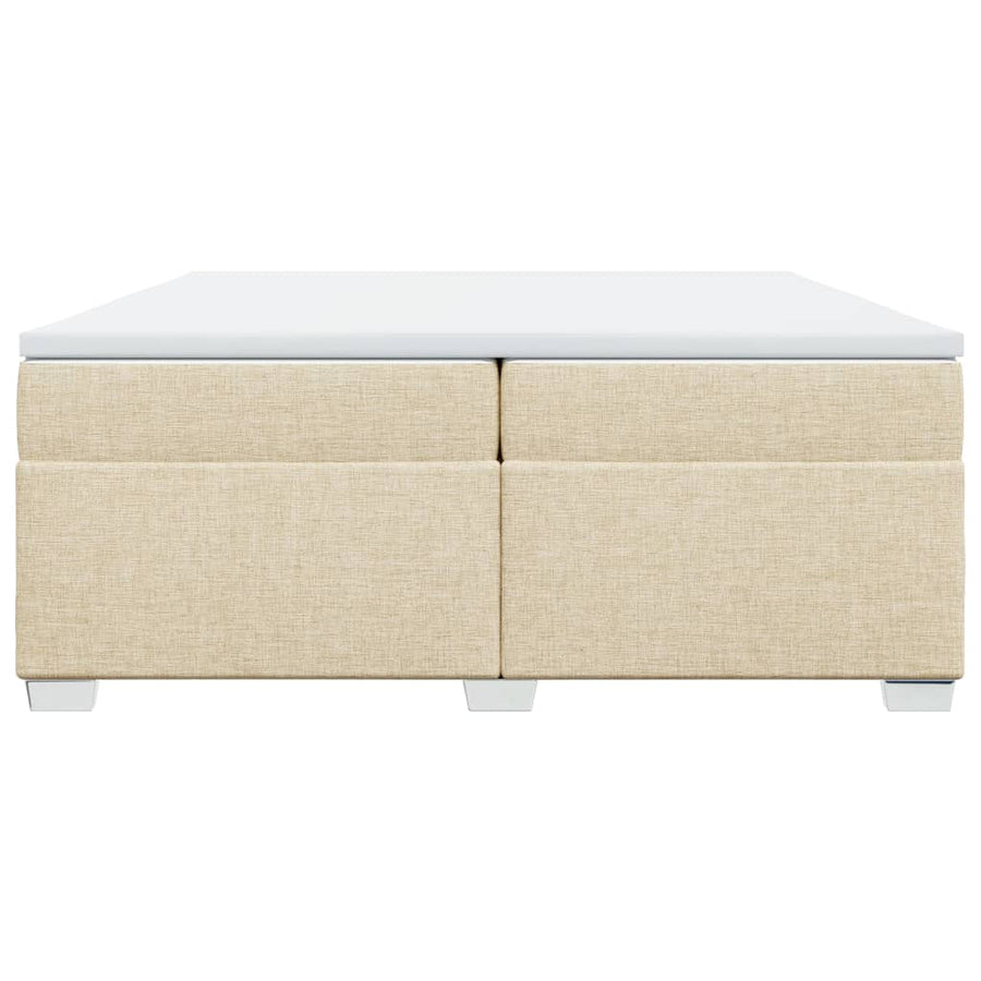 Boxspring met matras stof crèmekleurig 200x200 cm