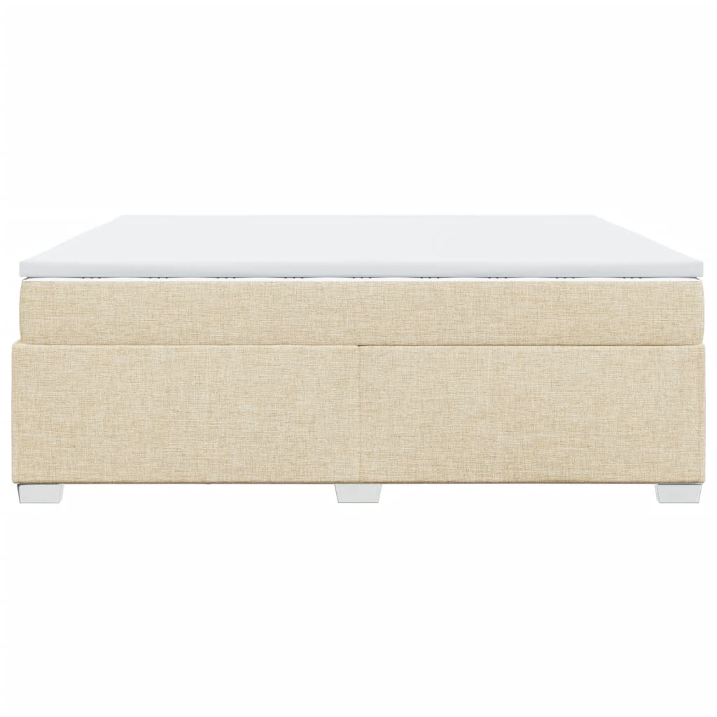 Boxspring met matras stof crèmekleurig 200x200 cm