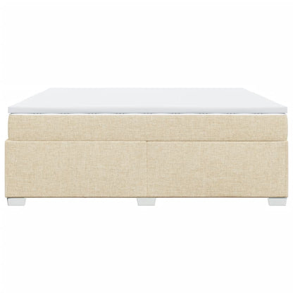 Boxspring met matras stof crèmekleurig 200x200 cm