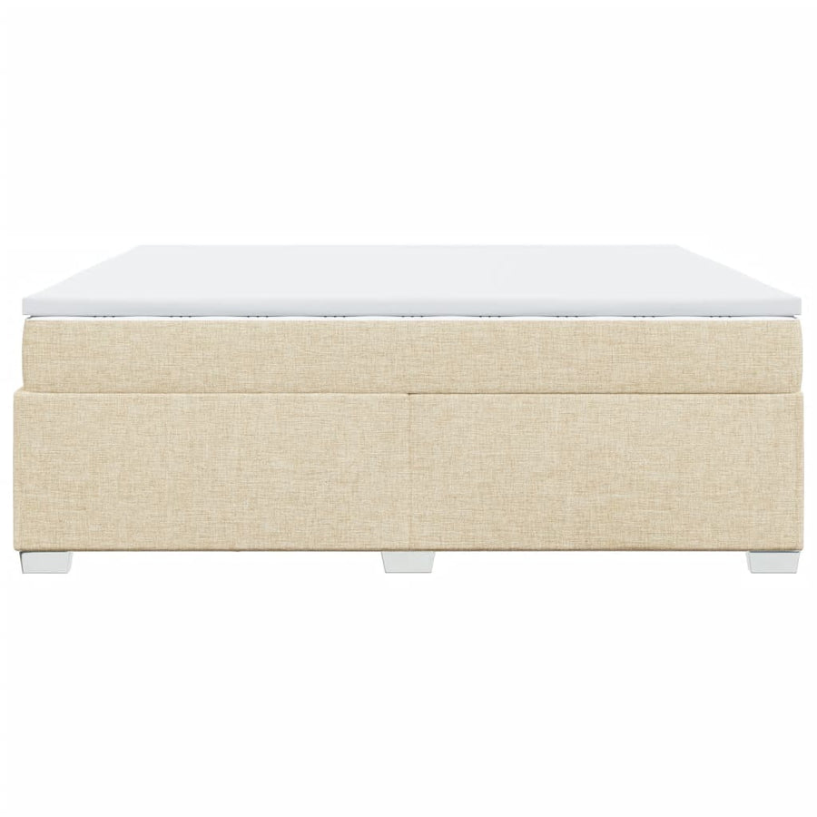 Boxspring met matras stof crèmekleurig 200x200 cm