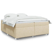 Boxspring met matras 200x200 cm crèmekleurig