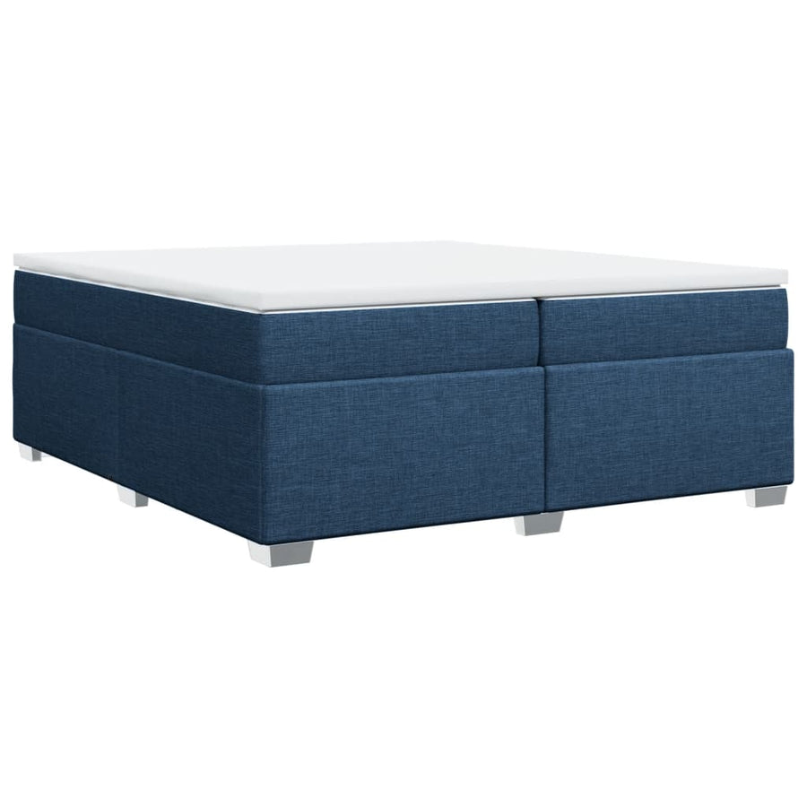 Boxspring met matras stof blauw 200x200 cm