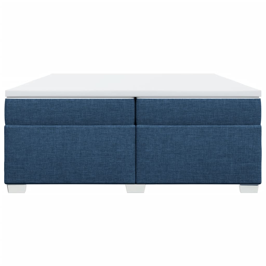 Boxspring met matras stof blauw 200x200 cm