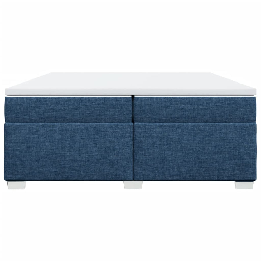 Boxspring met matras stof blauw 200x200 cm