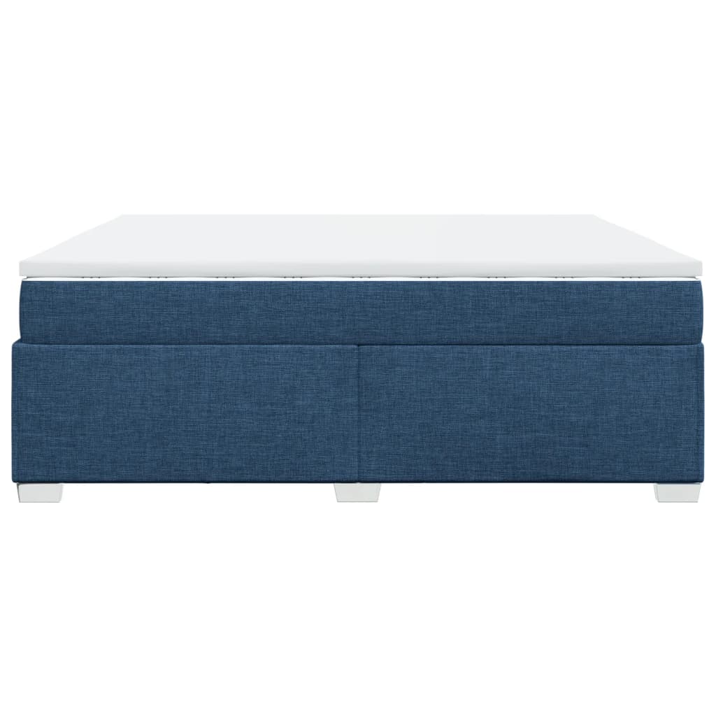 Boxspring met matras stof blauw 200x200 cm