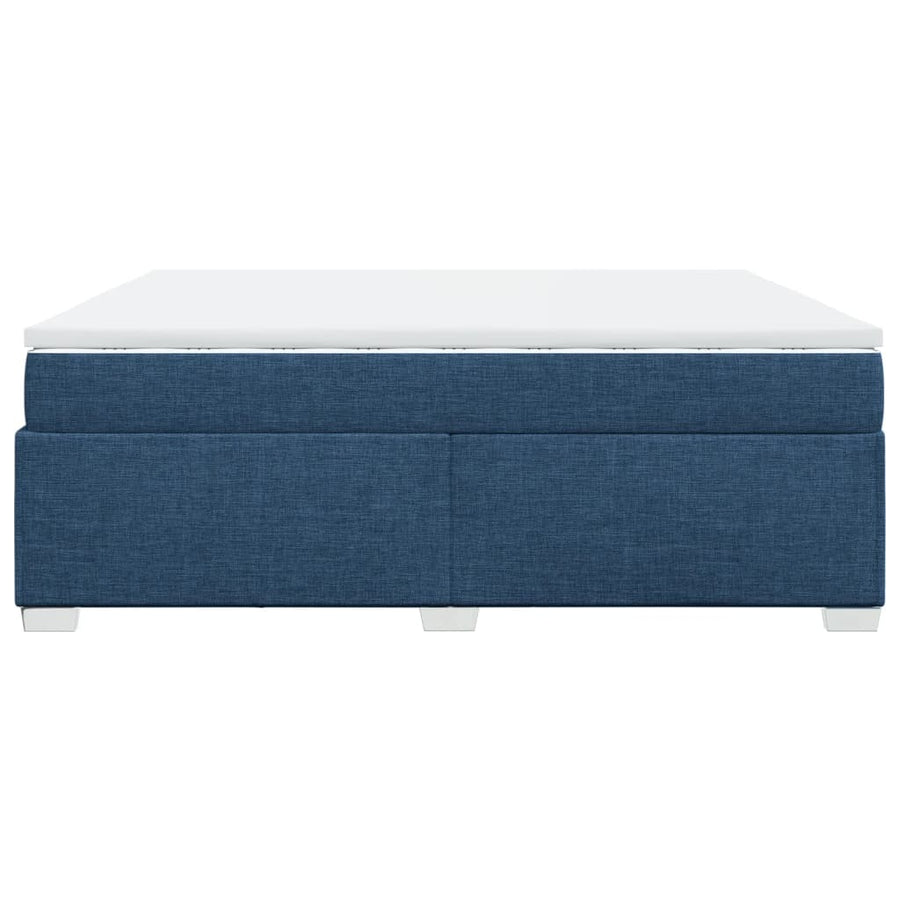 Boxspring met matras stof blauw 200x200 cm