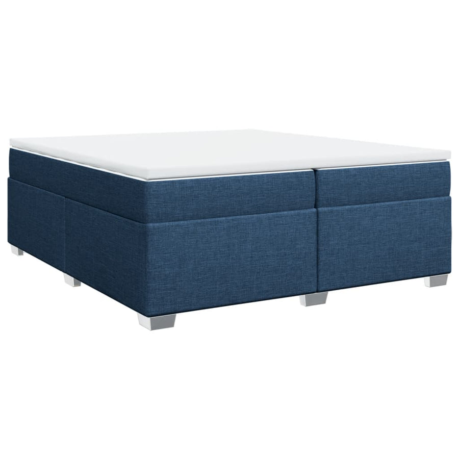 Boxspring met matras stof blauw 200x200 cm