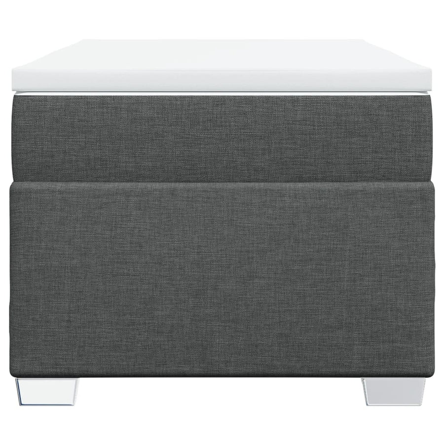 Boxspring met matras stof donkergrijs 90x190 cm
