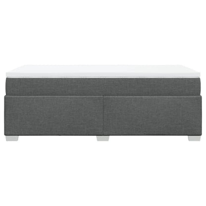 Boxspring met matras stof donkergrijs 90x190 cm