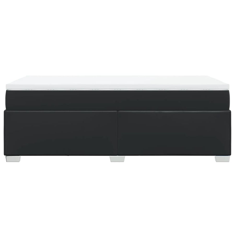 Boxspring met matras kunstleer zwart 80x200 cm