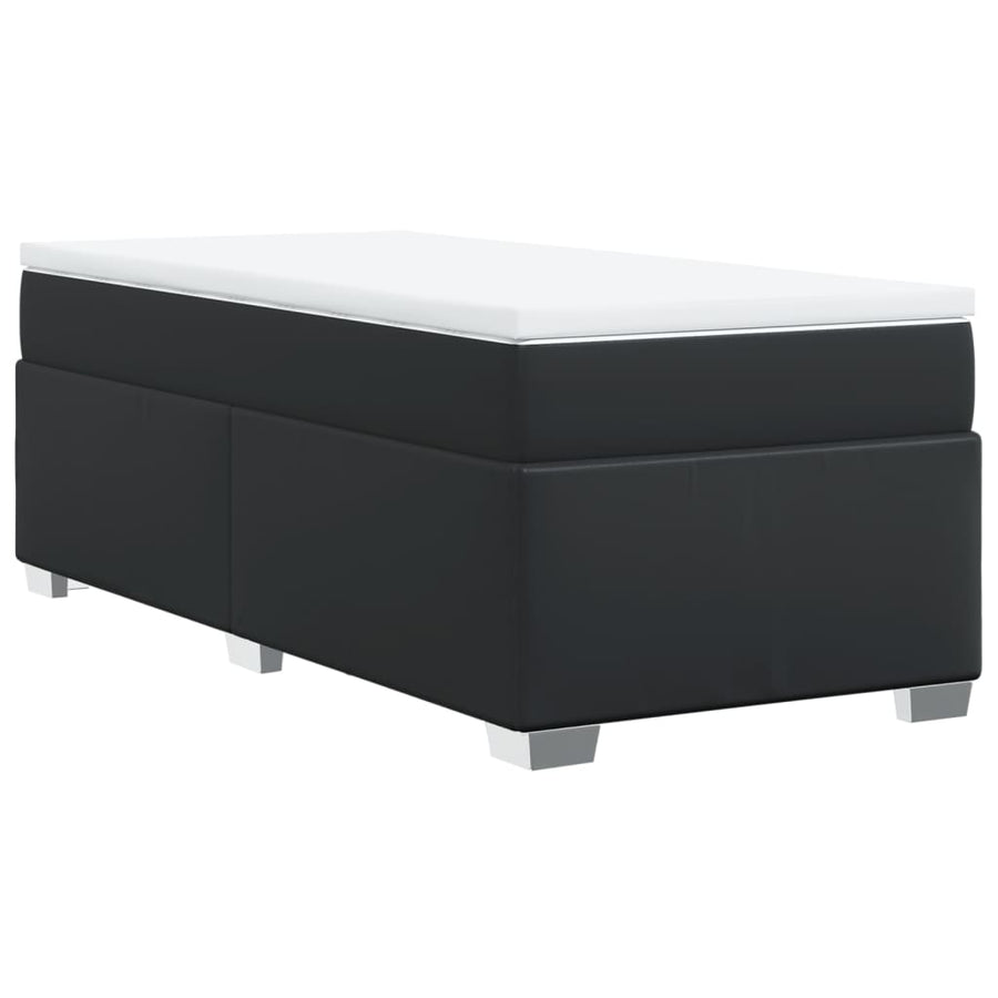 Boxspring met matras kunstleer zwart 80x200 cm