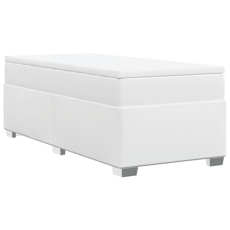 Boxspring met matras kunstleer wit 80x200 cm
