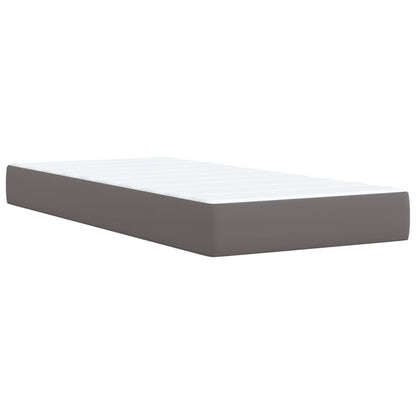 Boxspring met matras kunstleer grijs 80x200 cm