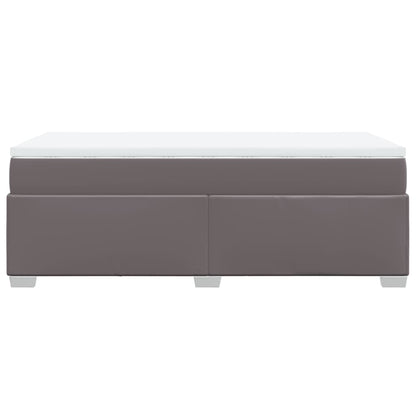 Boxspring met matras kunstleer grijs 80x200 cm