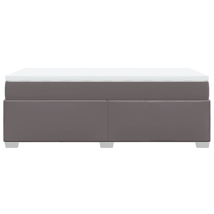 Boxspring met matras kunstleer grijs 80x200 cm