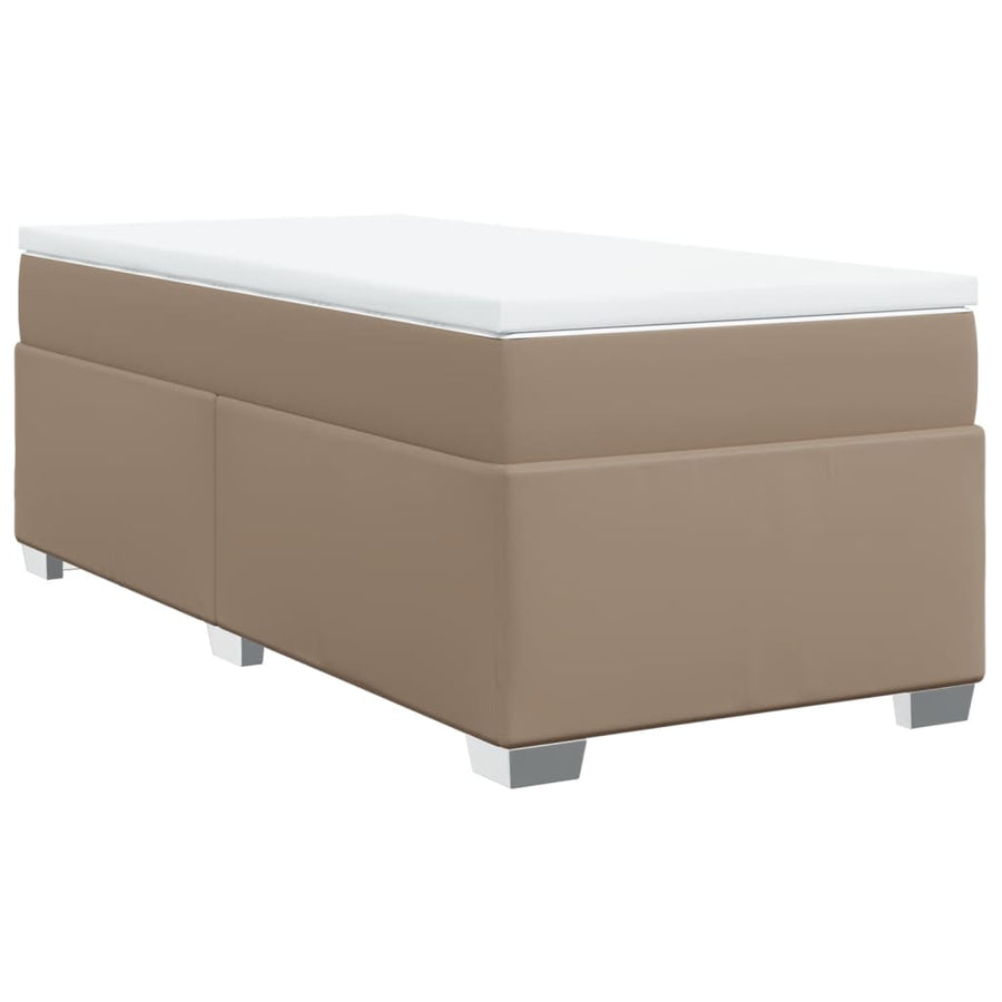 Boxspring met matras kunstleer cappuccinokleurig 80x200 cm