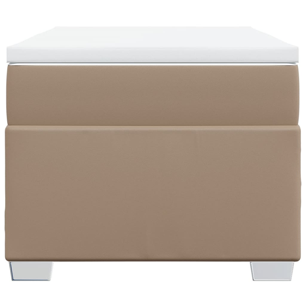 Boxspring met matras kunstleer cappuccinokleurig 80x200 cm
