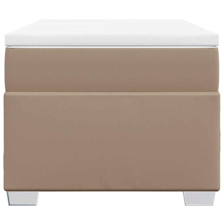 Boxspring met matras kunstleer cappuccinokleurig 80x200 cm