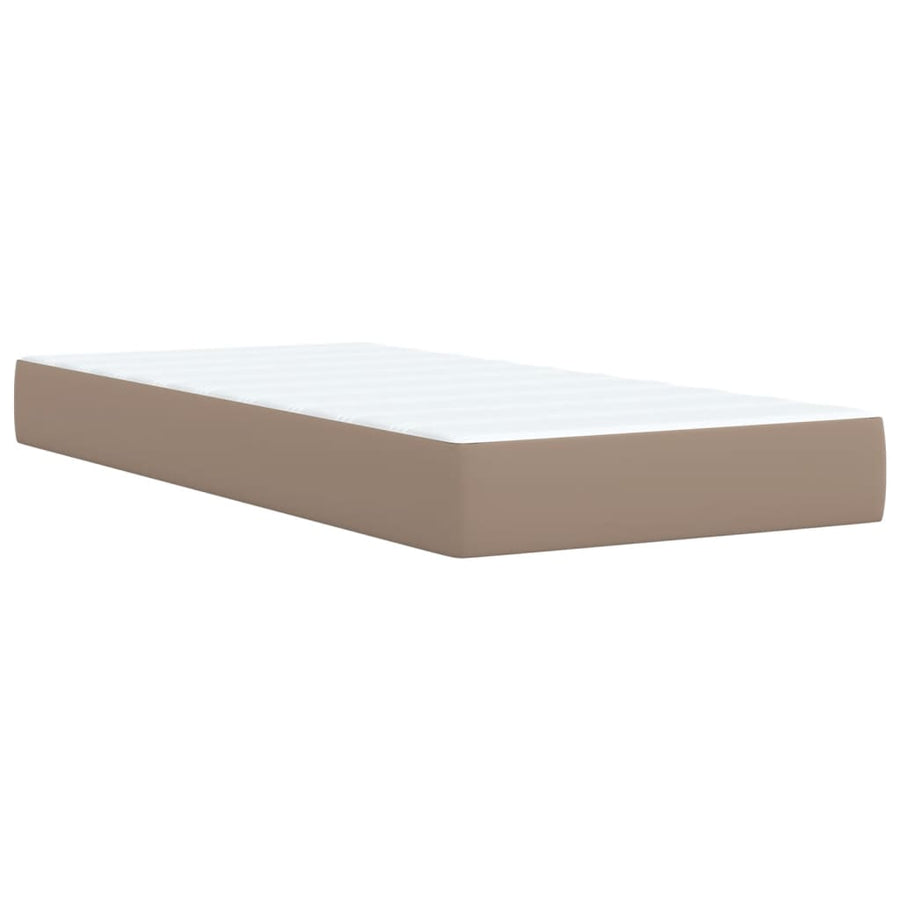 Boxspring met matras kunstleer cappuccinokleurig 80x200 cm