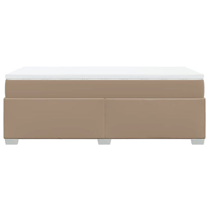 Boxspring met matras kunstleer cappuccinokleurig 80x200 cm