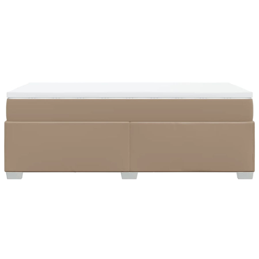 Boxspring met matras kunstleer cappuccinokleurig 80x200 cm