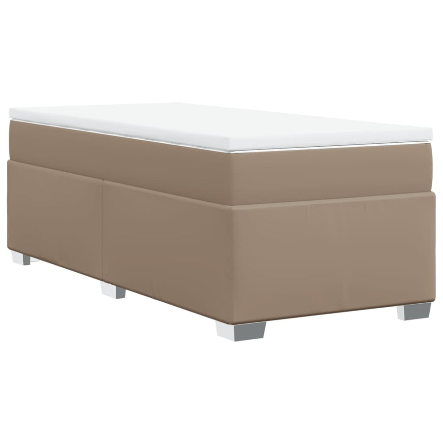 Boxspring met matras kunstleer cappuccinokleurig 80x200 cm