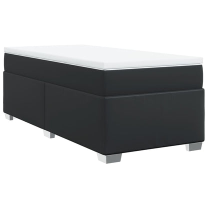 Boxspring met matras kunstleer zwart 90x190 cm