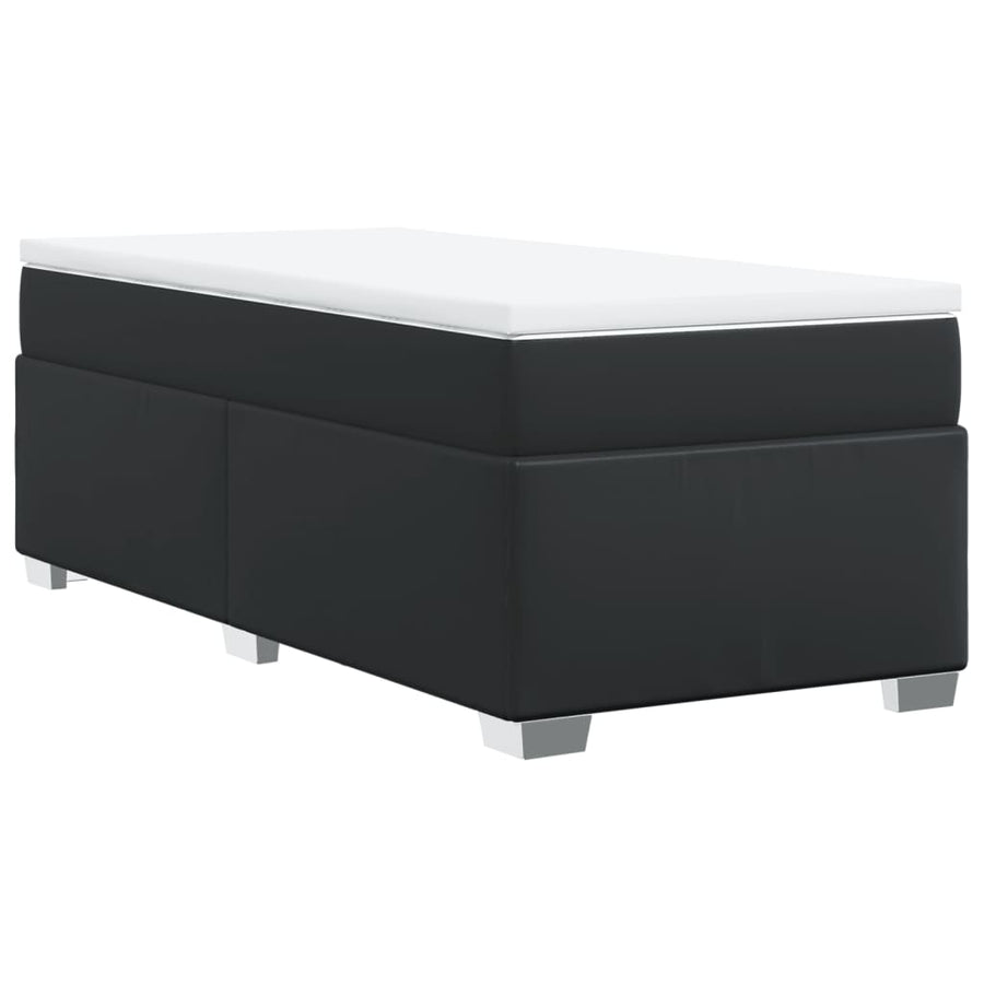 Boxspring met matras kunstleer zwart 90x190 cm