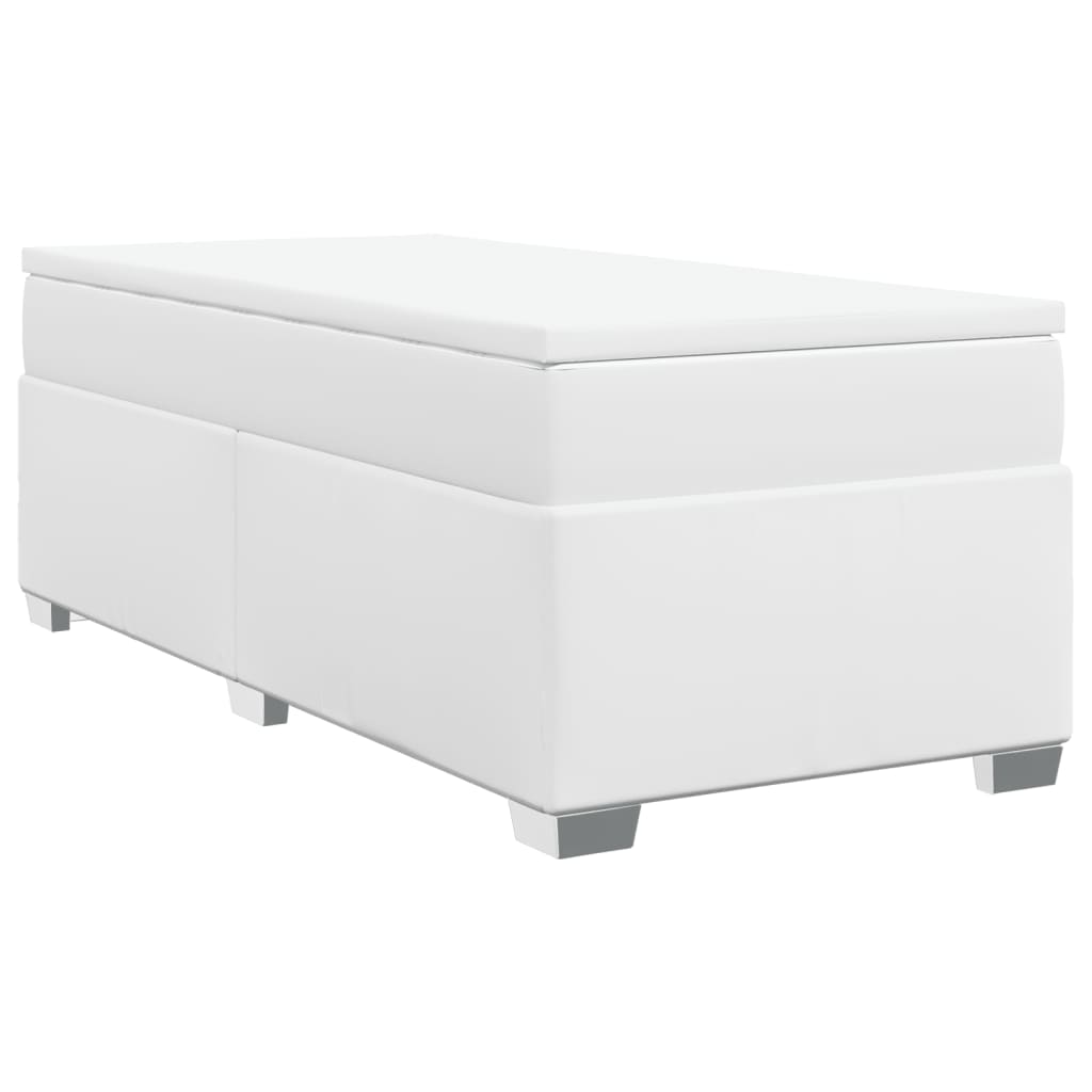 Boxspring met matras kunstleer wit 90x190 cm