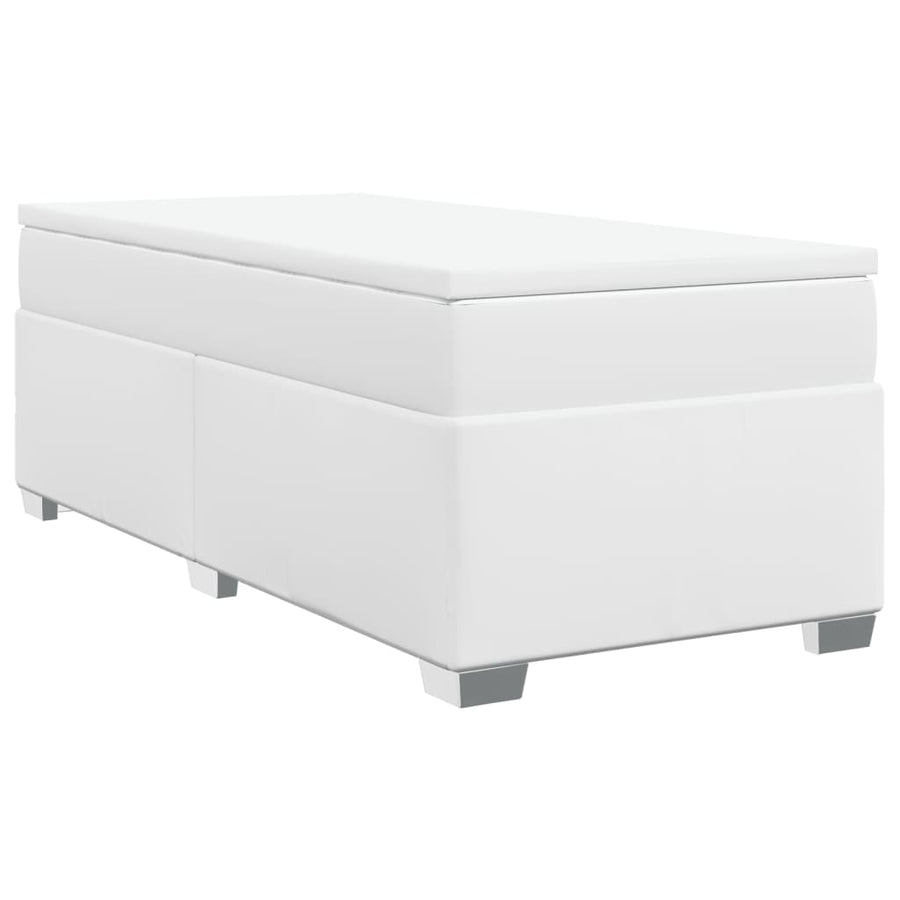 Boxspring met matras kunstleer wit 90x190 cm