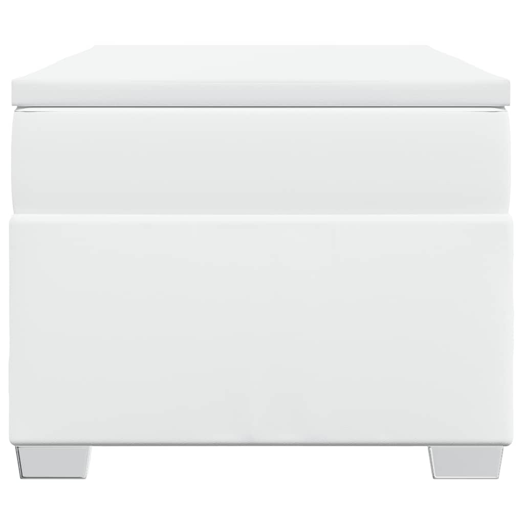 Boxspring met matras kunstleer wit 90x190 cm