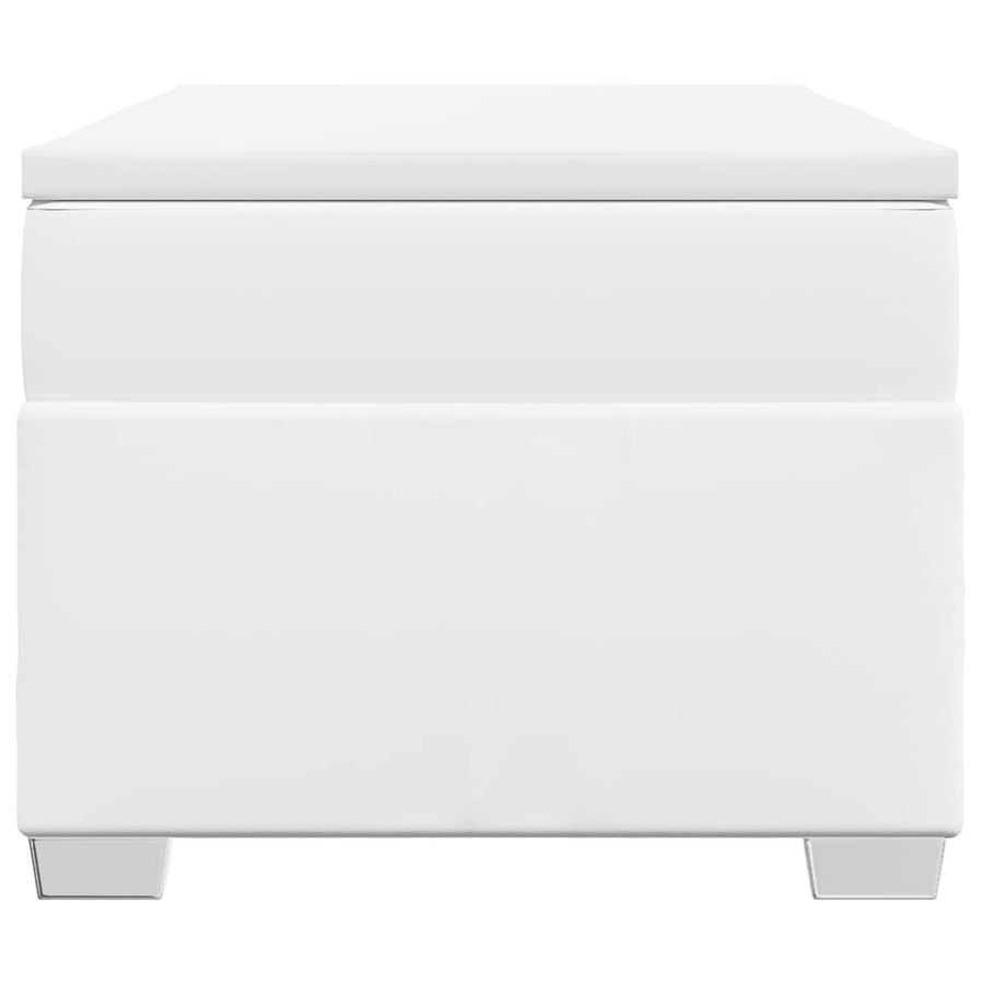 Boxspring met matras kunstleer wit 90x190 cm