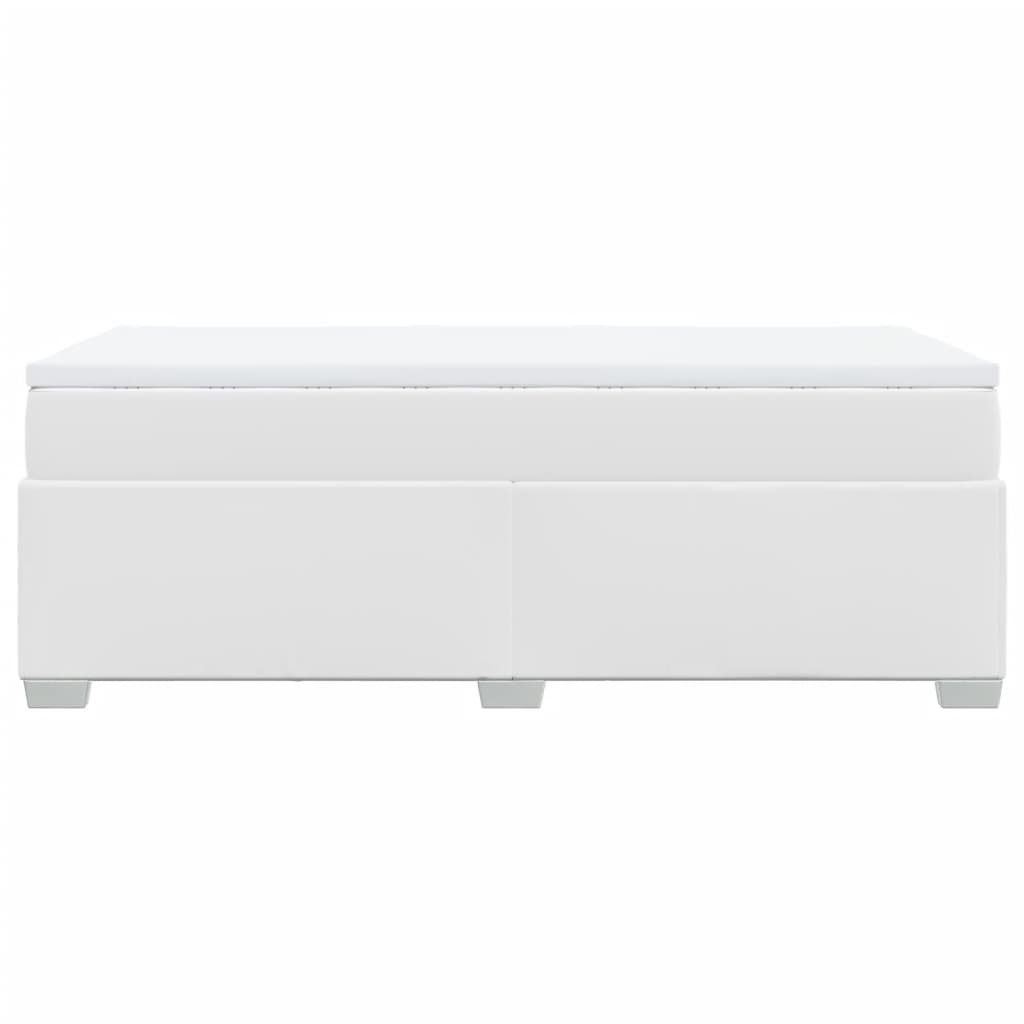 Boxspring met matras kunstleer wit 90x190 cm