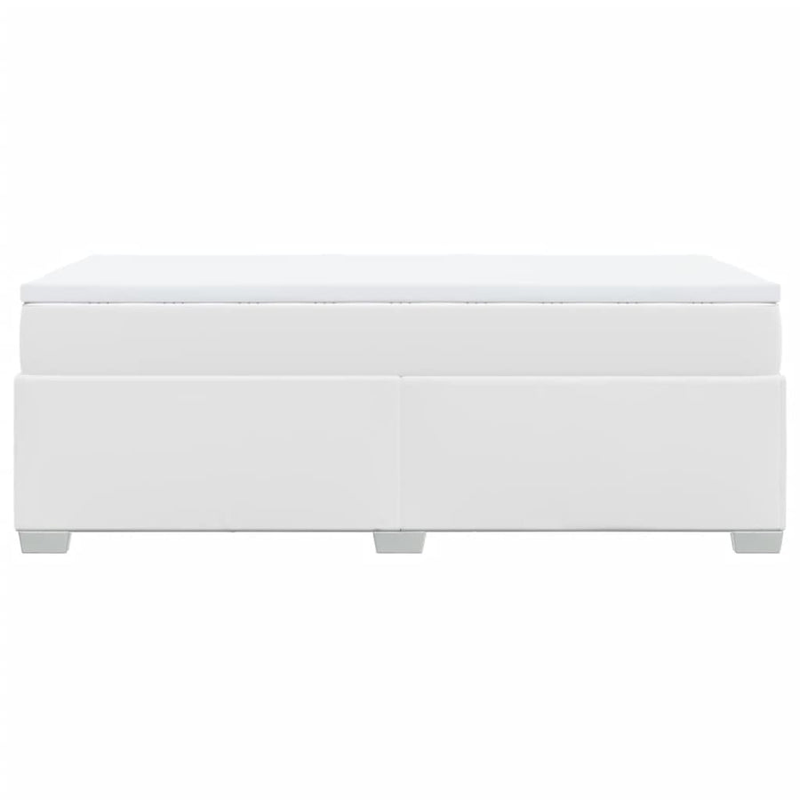 Boxspring met matras kunstleer wit 90x190 cm