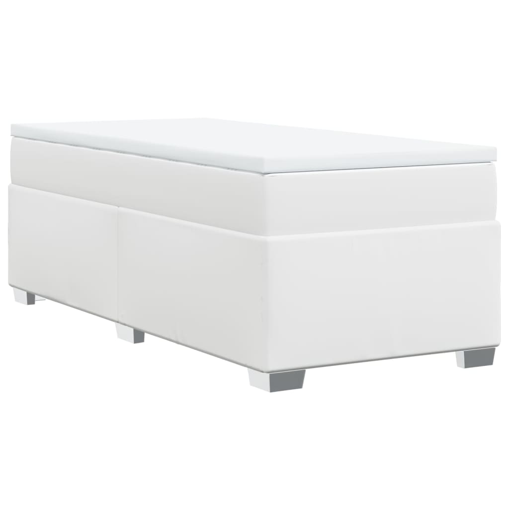 Boxspring met matras kunstleer wit 90x190 cm