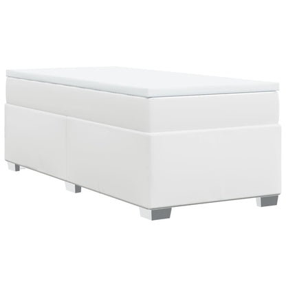 Boxspring met matras kunstleer wit 90x190 cm
