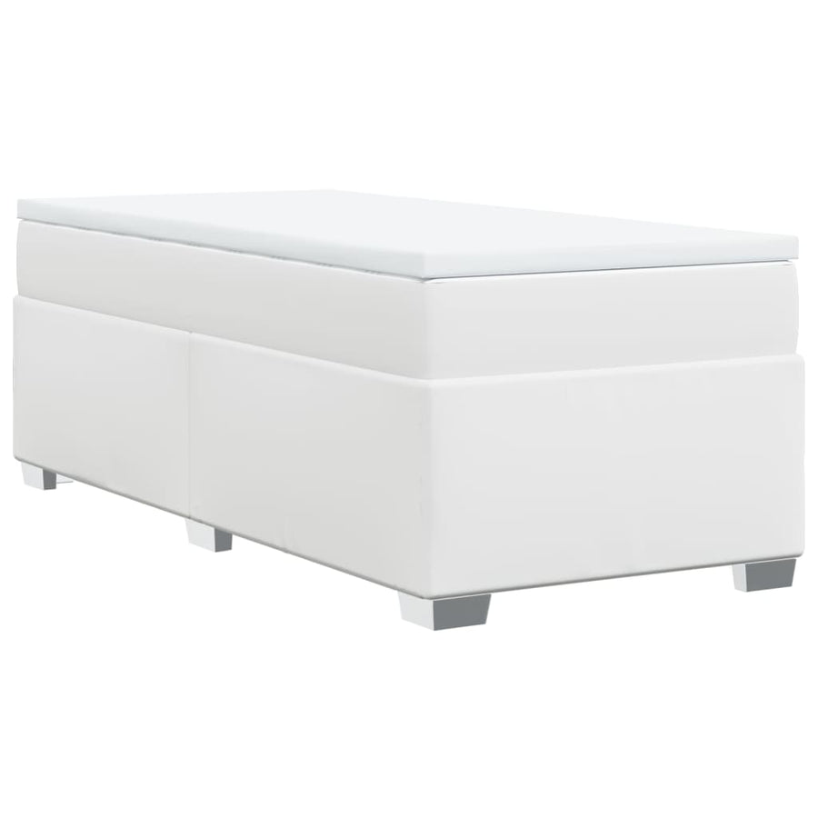 Boxspring met matras kunstleer wit 90x190 cm