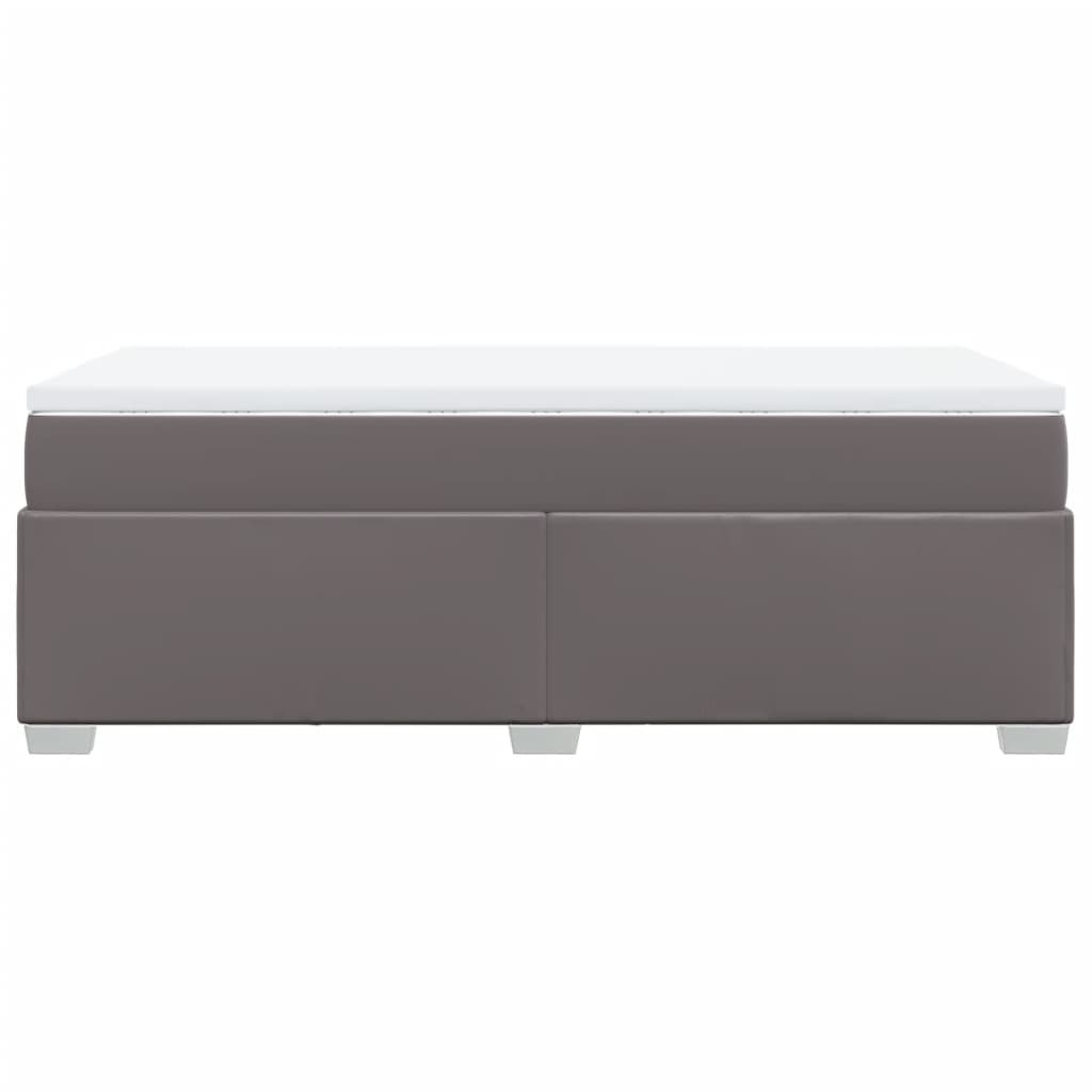 Boxspring met matras kunstleer grijs 90x190 cm