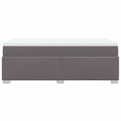 Boxspring met matras kunstleer grijs 90x190 cm