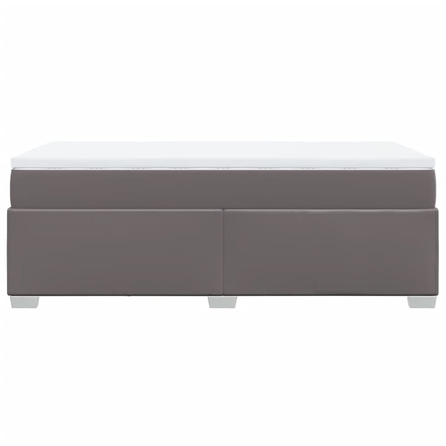 Boxspring met matras kunstleer grijs 90x190 cm
